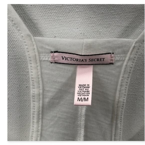 Victorias Secret Womens White Regular Fit Sleeveless Racerback Tank Top Size M - Picture 2 of 5